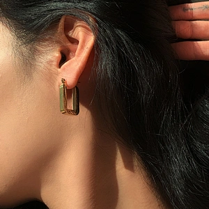 Titanium Steel Earrings Gold Plated Steel Geometric Earrings