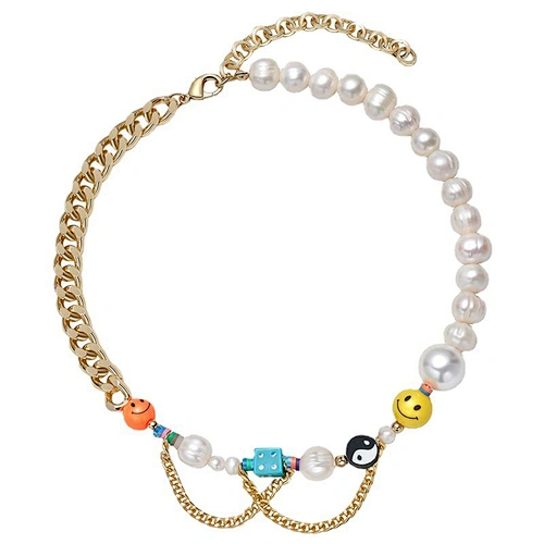 Smile Face Yin And Yang Bead Dice Stainless Steel Bracelet
