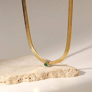 Simple Stainless Steel Jewelry Rectangular Color Necklace