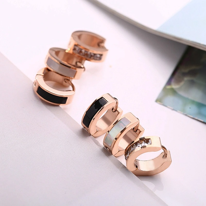 Stainless Steel Inlaid With Natural Shell Earrings Wholesale