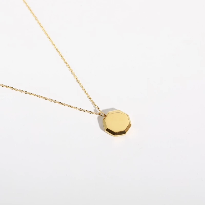 18K Gold Plated Delicate Charm Geometric Cut Necklace Custom