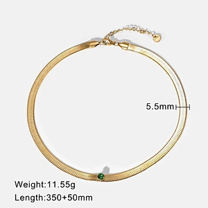 Simple Stainless Steel Jewelry Rectangular Color Necklace