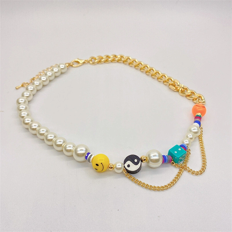 Smile Face Yin And Yang Bead Dice Stainless Steel Bracelet