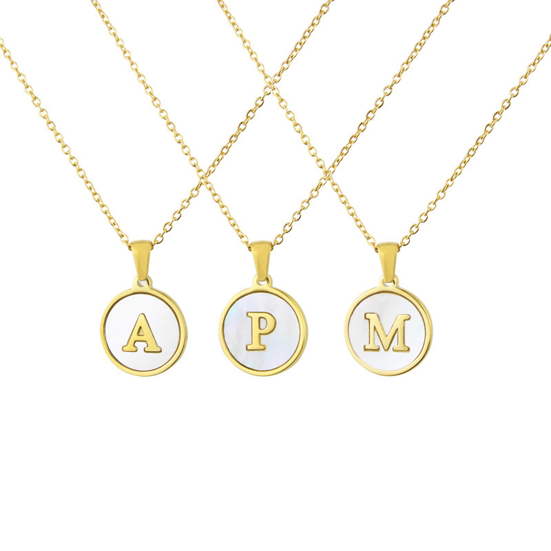 Letter And Natural Shell Necklace Customize