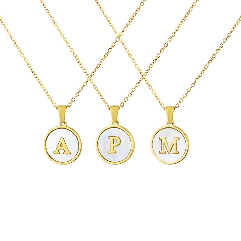 Letter And Natural Shell Necklace Customize