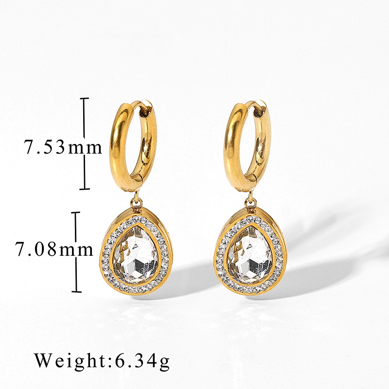 Fashion Metal Jewelry Zircon Hoop Earrings Charm Women