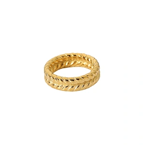 Fashion Simple 18K Gold Plated Stainless Steel Metal Ring