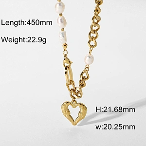 Trend Freshwater Pearls Necklace Heart Pendant Necklace
