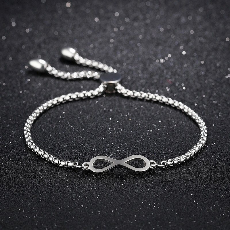 Stainless Steel Rose Gold Adjustable Infinity 8 Bracelet