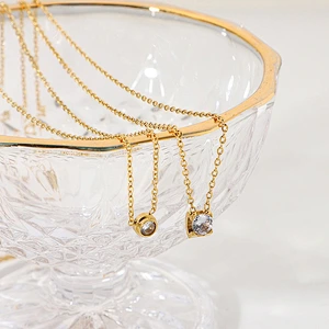 Simple Cz Diamond Small Pendant Women Necklace Custom
