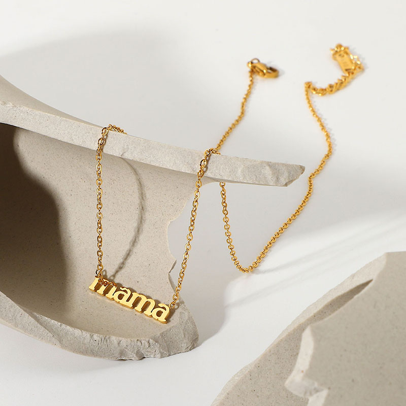 Hot Sale Titanium Steel Letter Pendant Necklace Women