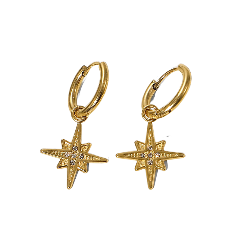 Creative Star Pendant Earrings Zircon Pendant Earrings Women