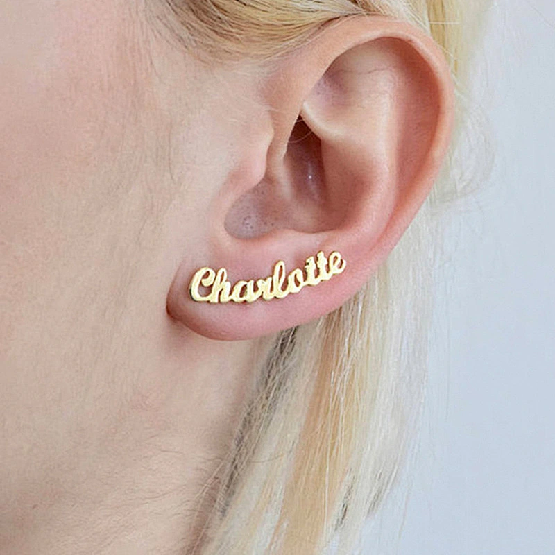 Simple Star and Letter Asymmetric Stud Earrings