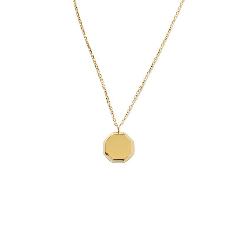 18K Gold Plated Delicate Charm Geometric Cut Necklace Custom