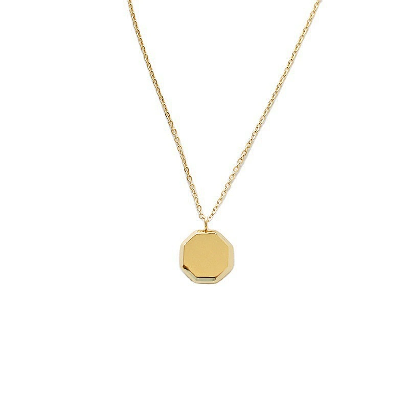 18K Gold Plated Delicate Charm Geometric Cut Necklace Custom