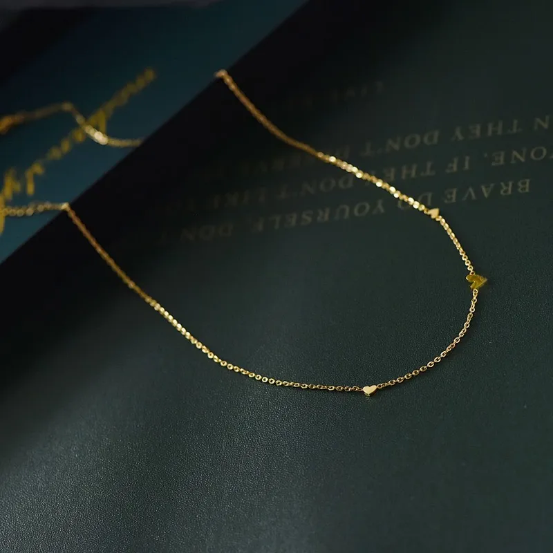 18K Gold Plated Irregular Heart Short Necklace Customized