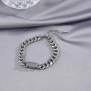 Stainless Steel Simple 18K Gold Plated Chain Bracelet