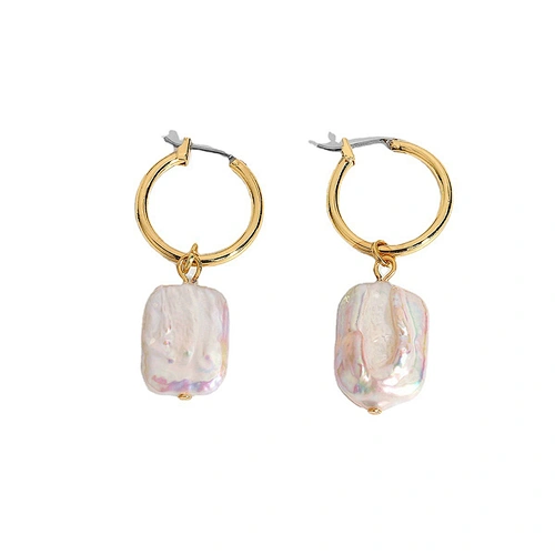 Fashion Baroque Natural Freshwater Pearl Drop Earrings Wedding