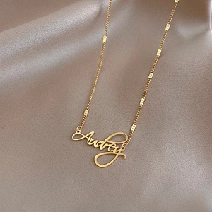 Simple Charm Alphabet Pendant Necklace Custom