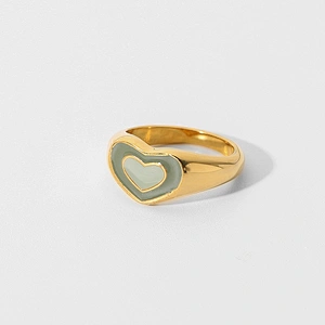 Fashion Cute Steel Metal Heart Ring Titanium Steel Ring
