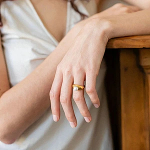 Stainless Steel Ring Fashion Freshwater Pearls Ring