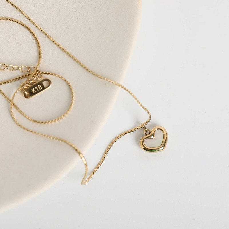 Cute Heart Necklace With Shell Customize