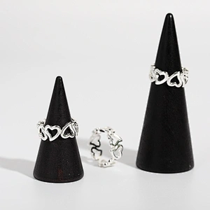 Basic Hollow Heart Ring Gold And Silver Color Manufacturer