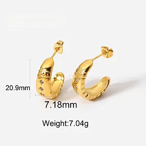 Women Eight Awn Star Crystal Steel Post Earrings Customize