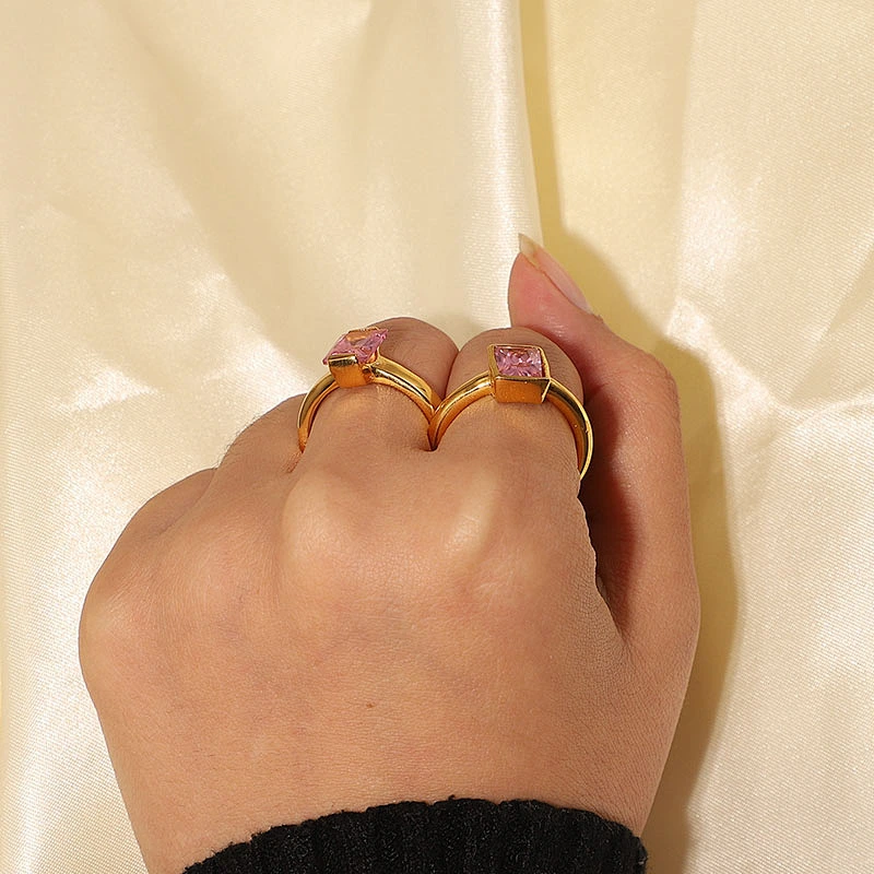 Charm Small Jewelry Colored Zircon Ring For Women