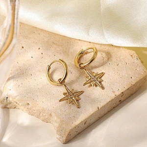 Creative Star Pendant Earrings Zircon Pendant Earrings Women