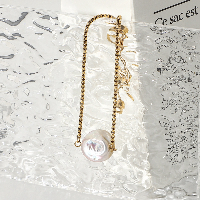 Fashion Simple Freshwater Pearl Bracelet Steel Bracelet
