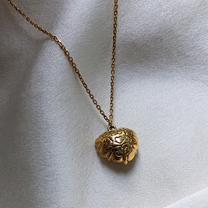 Shell Heart Charm Pendant Chain Stainless Steel Necklace