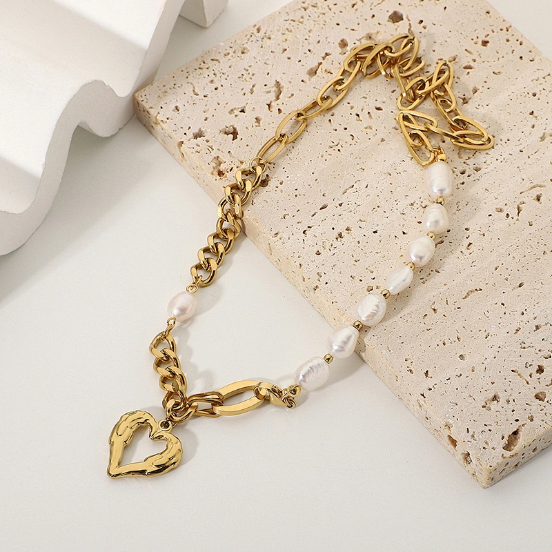 Trend Freshwater Pearls Necklace Heart Pendant Necklace