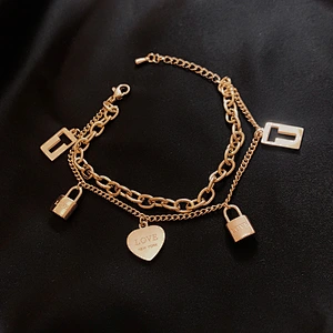 Stainless Steel Multi-Accessory Double Layer Bracelet