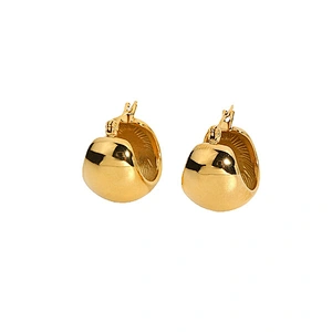 Titanium Steel Stereo Ball 18K Gold Plated Steel Earrings