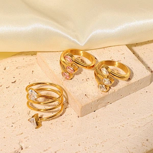 Trend Zircon Stainless Steel Ring Titanium Steel Ring Women