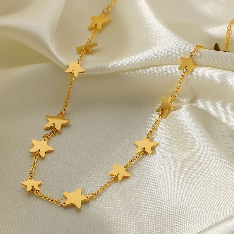 Basic 18K Gold Plated Pentagram Handmade Necklace Wholesale