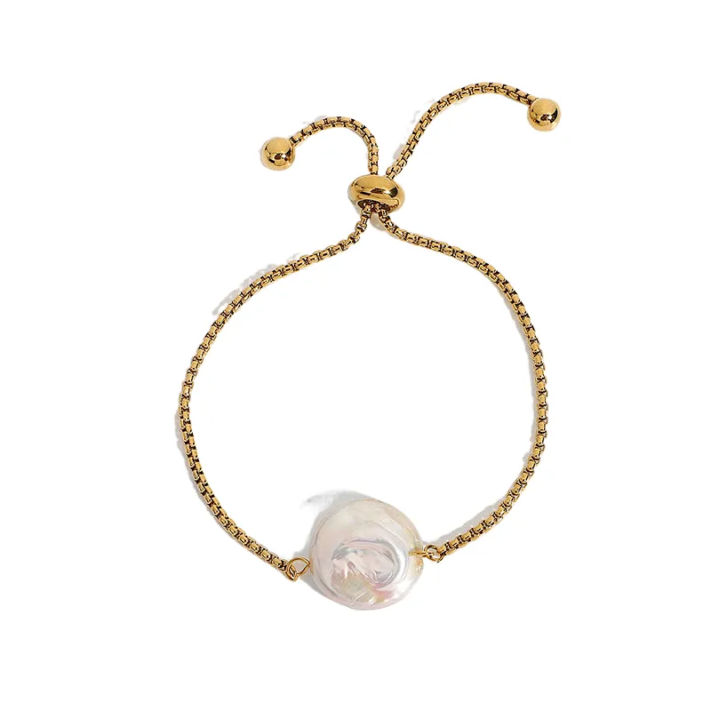 Fashion Simple Freshwater Pearl Bracelet Steel Bracelet