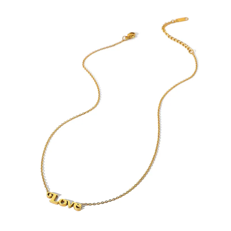 Simple Love Letter Drop Women Choker Necklace Custom