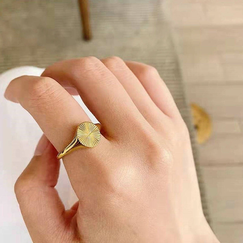 18K Gold Plated High Polished Finger Ring