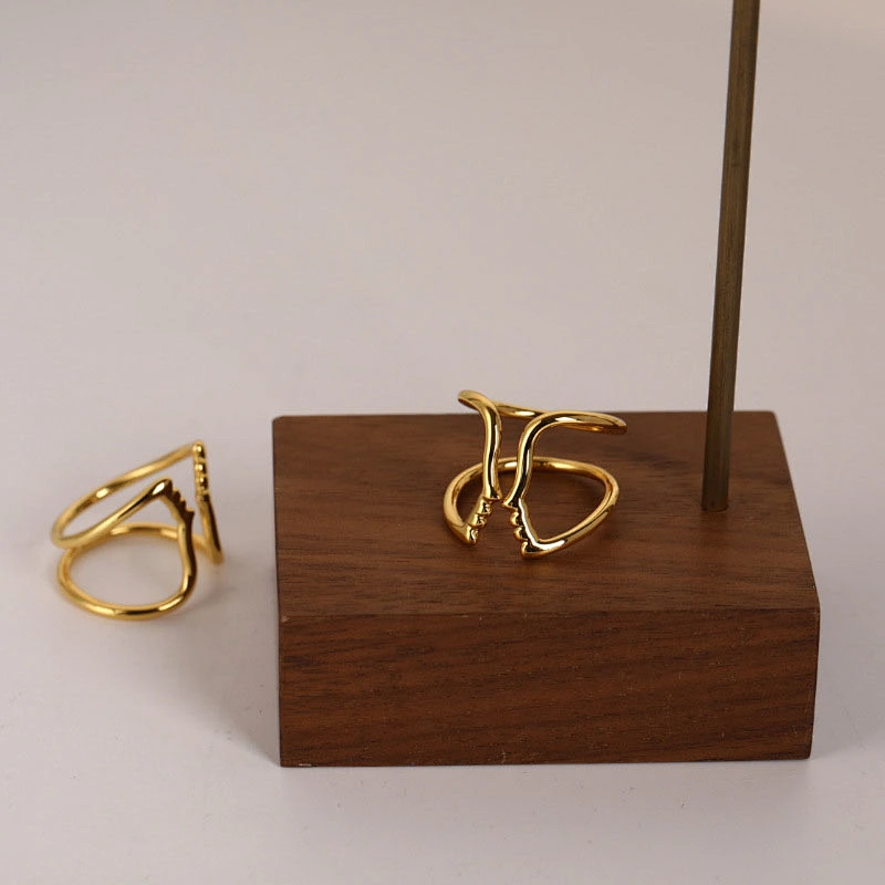 Basic Gemini Face 18K Gold Plated Ring Manufacturer
