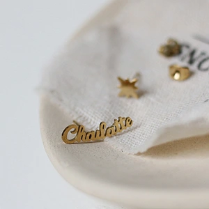 Simple Star and Letter Asymmetric Stud Earrings