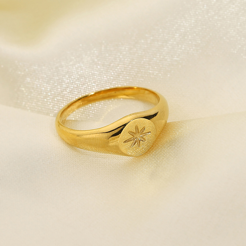 Stainless Steel Ring Fashion Engrave Geometric Pattern Ring