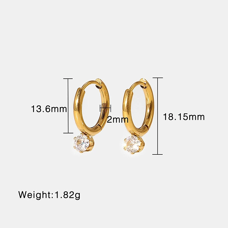 Simple Earrings Jewelry Zircon Pendant Earrings Women