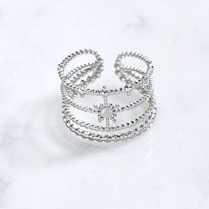 Silver Star Stainless Steel Rings For Women Manufacturer