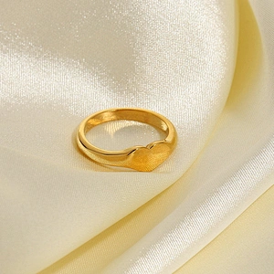 18K Gold Plated Heart Ring Stainless Steel Heart Ring