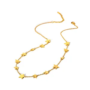 Basic 18K Gold Plated Pentagram Handmade Necklace Wholesale
