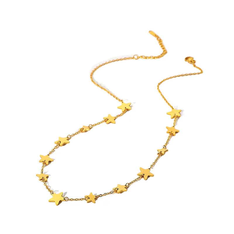 Basic 18K Gold Plated Pentagram Handmade Necklace Wholesale