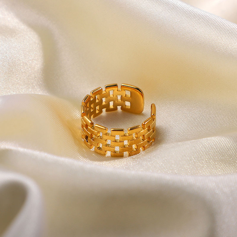 Fashion Open Ring Stainless Steel Hollow Ring Women