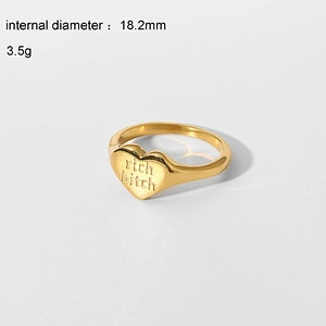Couple Ring 18K Gold Plated Ring Letter Engraved Ring Set